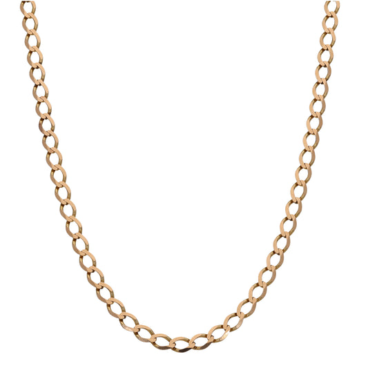 9ct Gold Curb Chain 18"