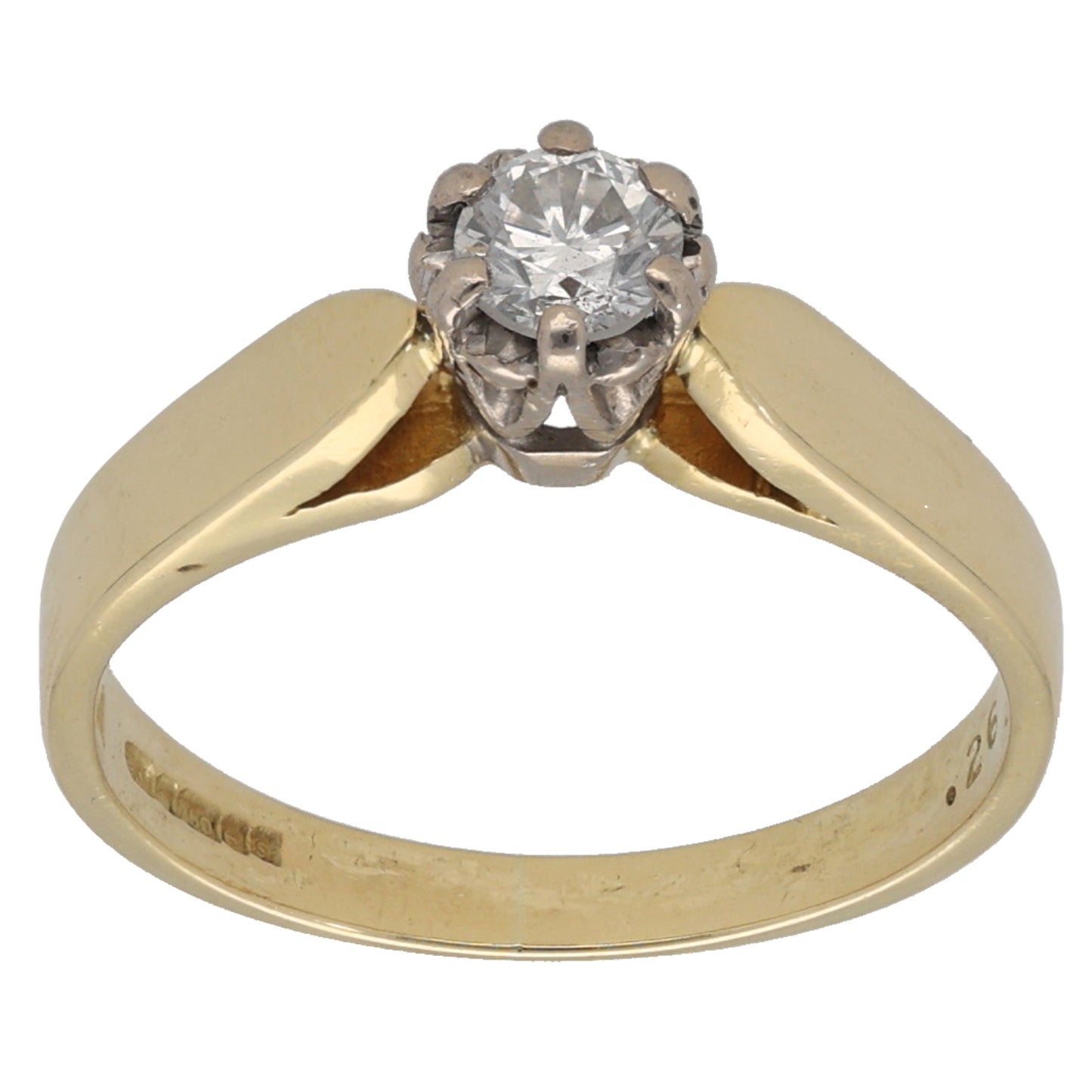 18ct Gold 0.26ct Diamond Solitaire Ring Size K