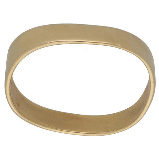 9ct Gold Shaped Wedding Ring Size P