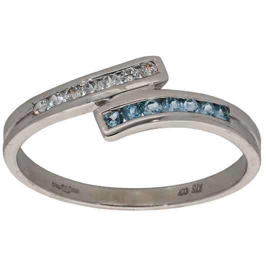 9ct White Gold Cubic Zirconia Dress/Cocktail Ring Size P