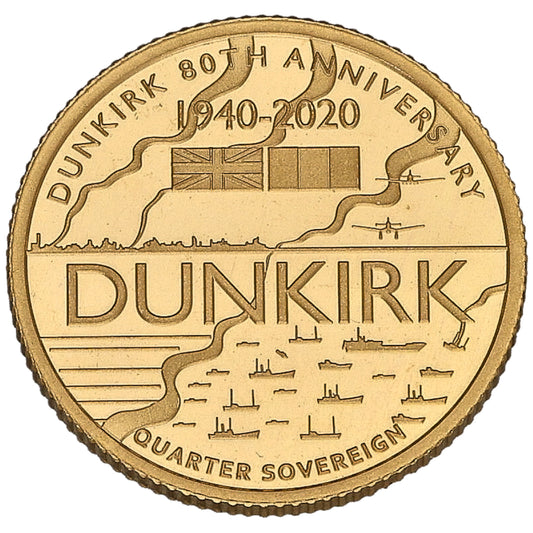 22ct Gold Dunkirk 80th Anniversary Quarter Sovereign Coin 2020