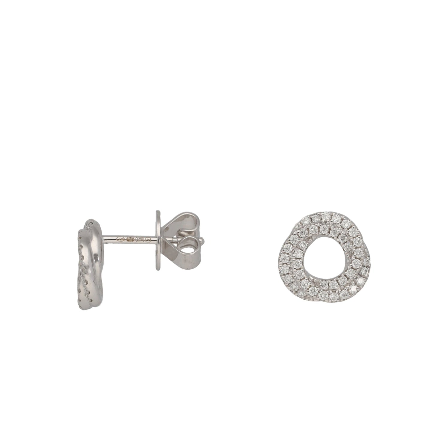 New 9ct White Gold Diamond Circle Earrings