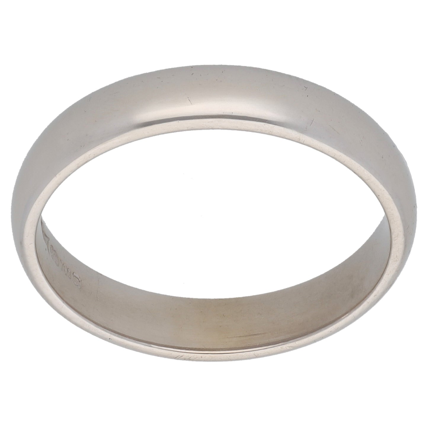 18ct White Gold Plain Wedding Ring Size Q