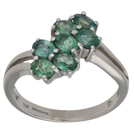 18ct White Gold Chrysoberyl Dress/Cocktail Ring Size N