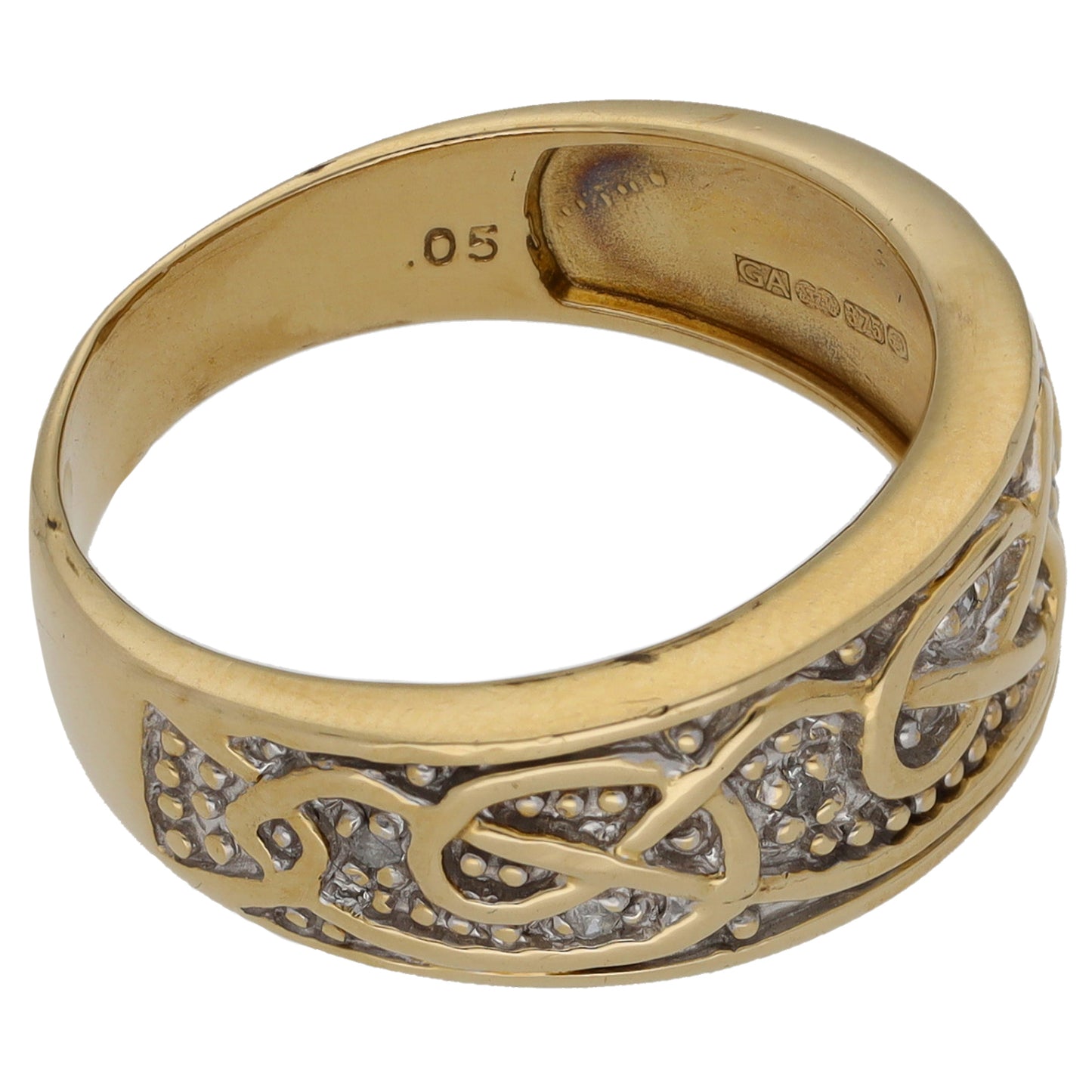 9ct Gold 0.05ct Diamond Alternative Ring Size T