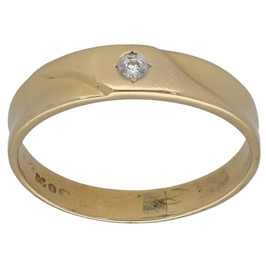 18ct Gold Cubic Zirconia Single Stone Ring Size W
