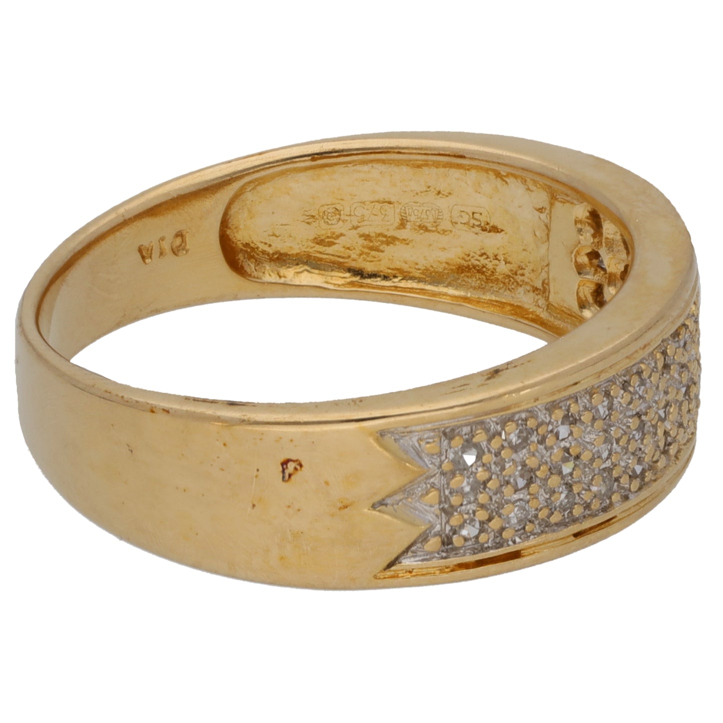 9ct Gold 0.19ct Diamond Dress/Cocktail Ring Size O