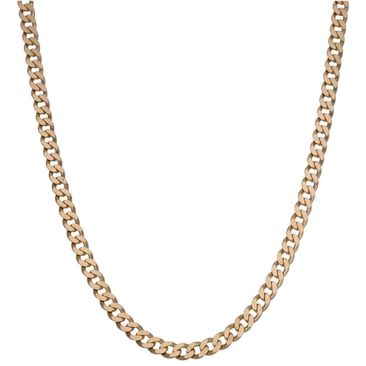Gold curb chain necklace with chunky interlocking links