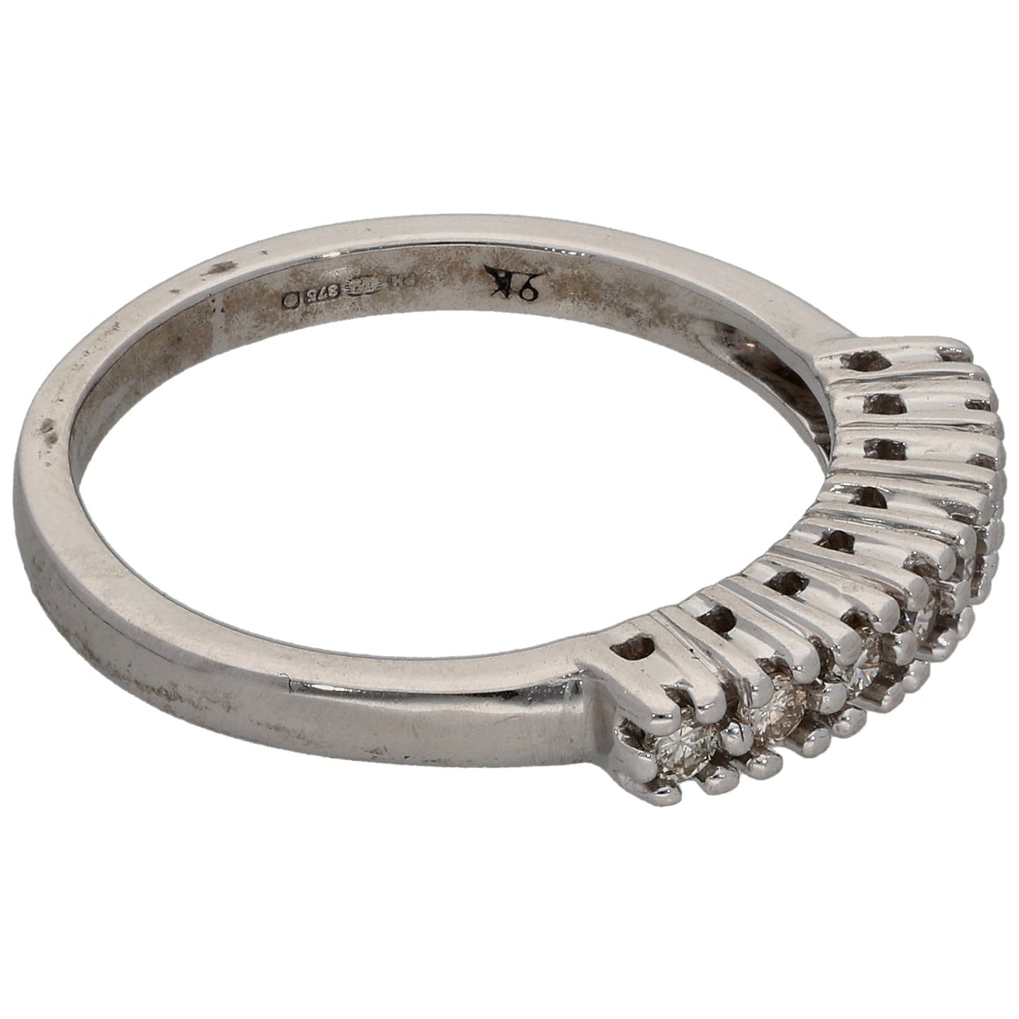 9ct White Gold 0.20ct Diamond Half Eternity Ring Size L