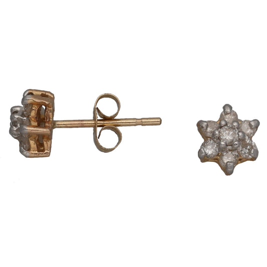 9ct Gold 0.28ct Diamond Cluster Earrings