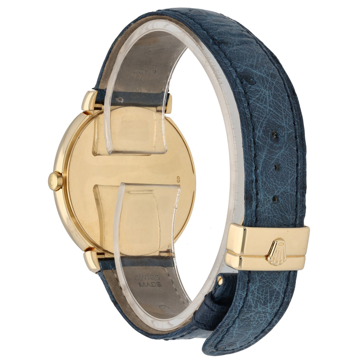 Rolex Cellini 6623 37mm gold case, blue leather bracelet and gold clasp