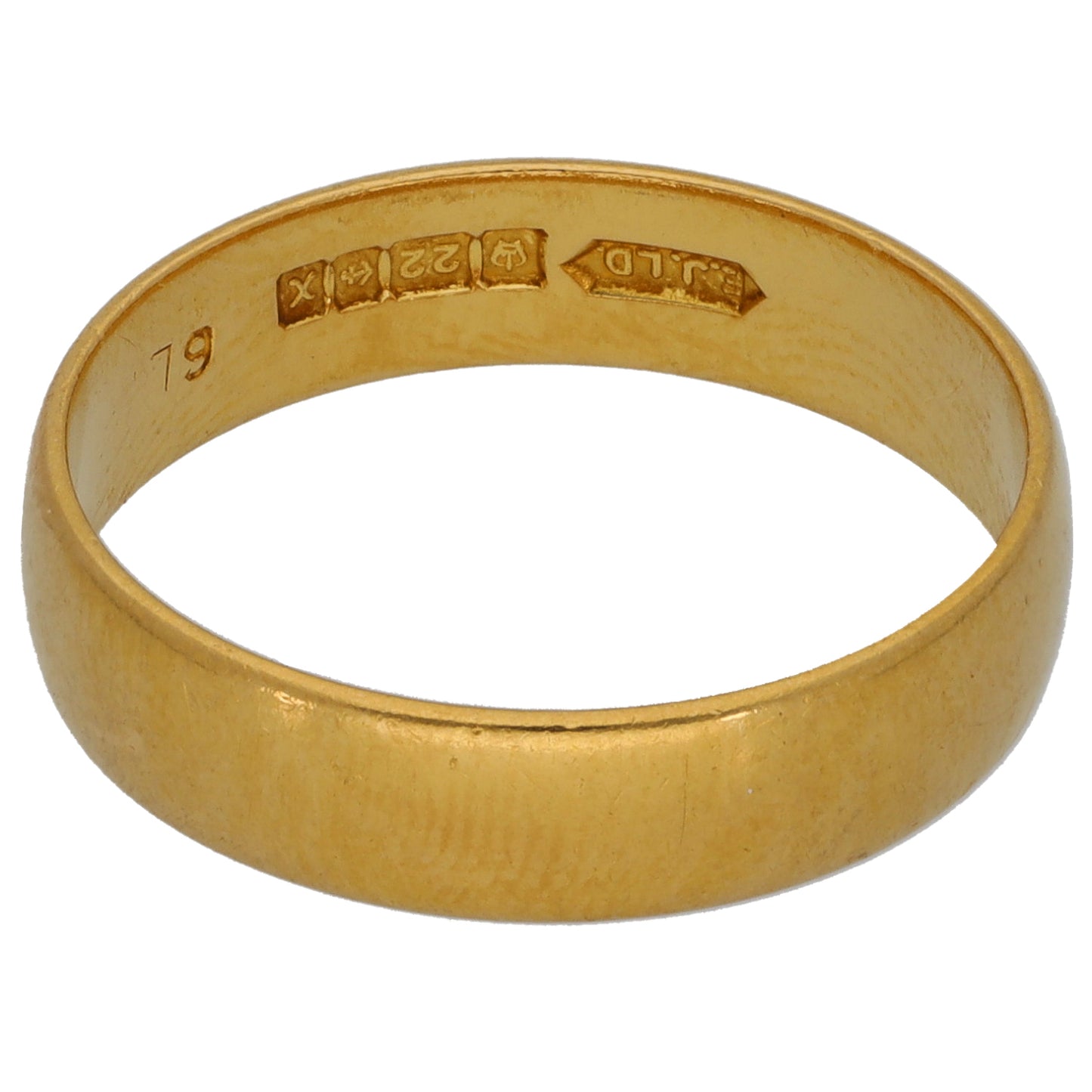 22ct Gold Plain Wedding Ring Size O