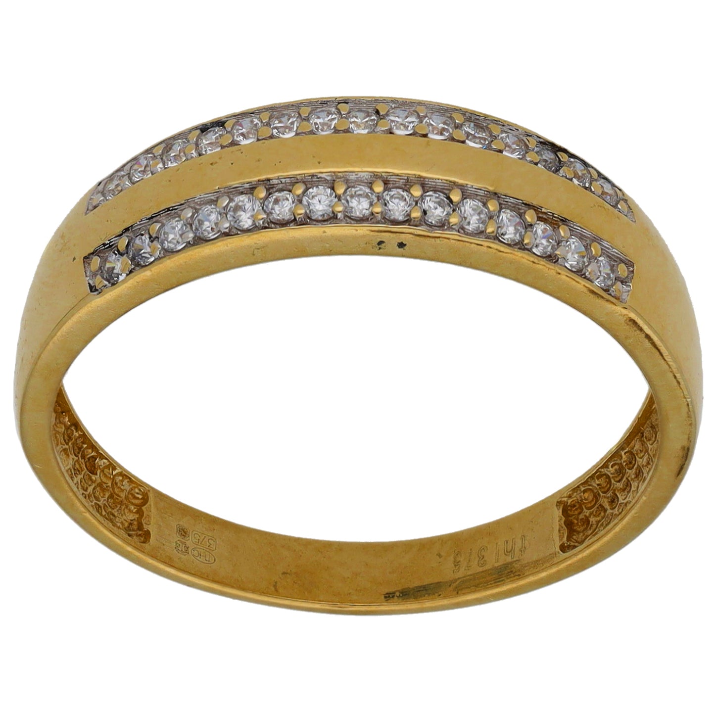 9ct Gold Cubic Zirconia Half Eternity Ring Size S