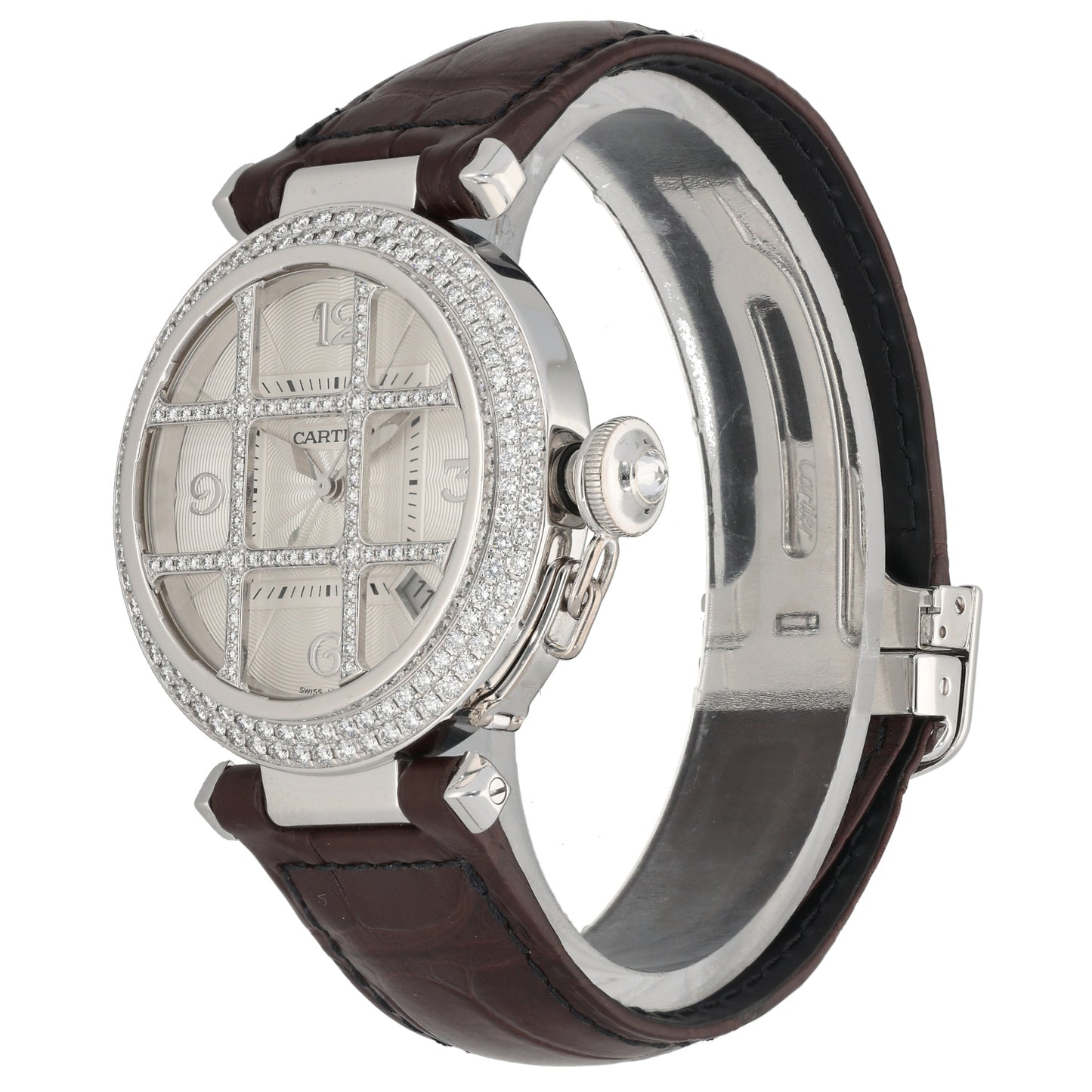 Cartier Pasha 38 Grid WJ108751 38mm White Gold Watch