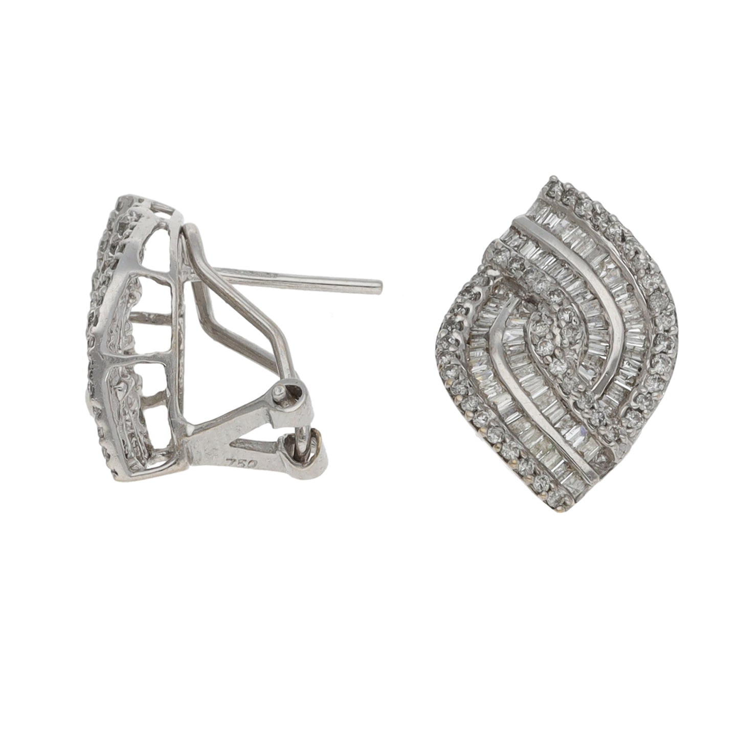 18ct White Gold 1.58ct Diamond Dress/Cocktail Earrings
