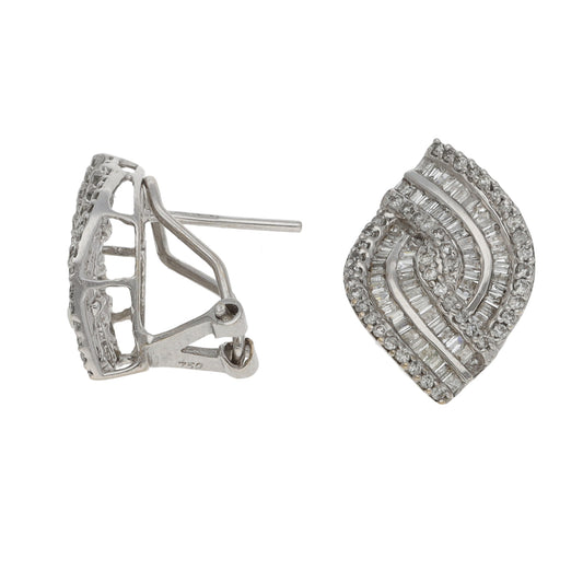 18ct White Gold 1.58ct Diamond Dress/Cocktail Earrings