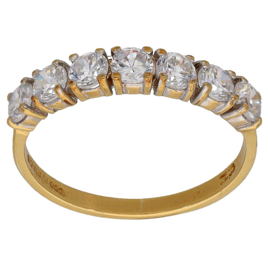 9ct Gold Cubic Zirconia Half Eternity Ring Size N