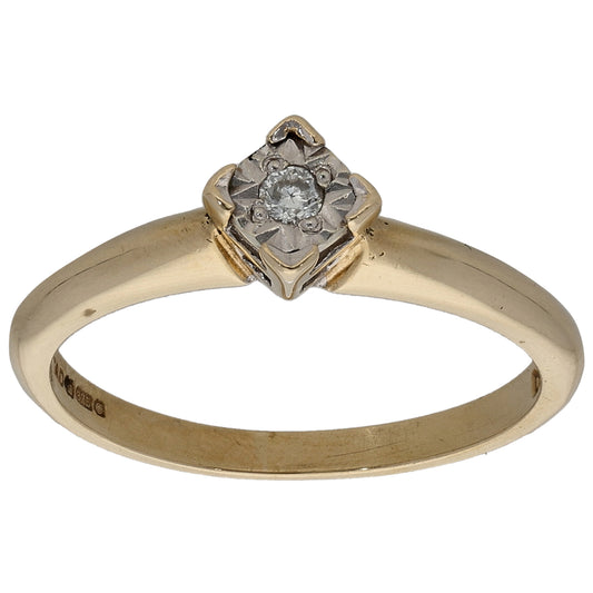 9ct Gold 0.02ct Diamond Solitaire Ring Size K