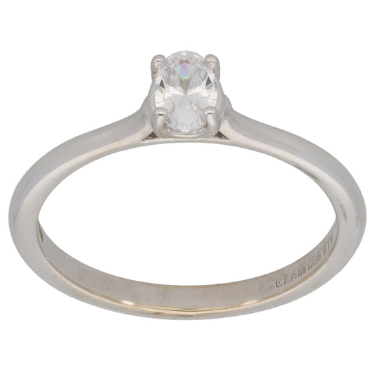 9ct White Gold Cubic Zirconia Single Stone Ring Size S