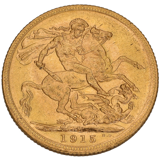 22ct Gold King George V Full Sovereign Coin 1915