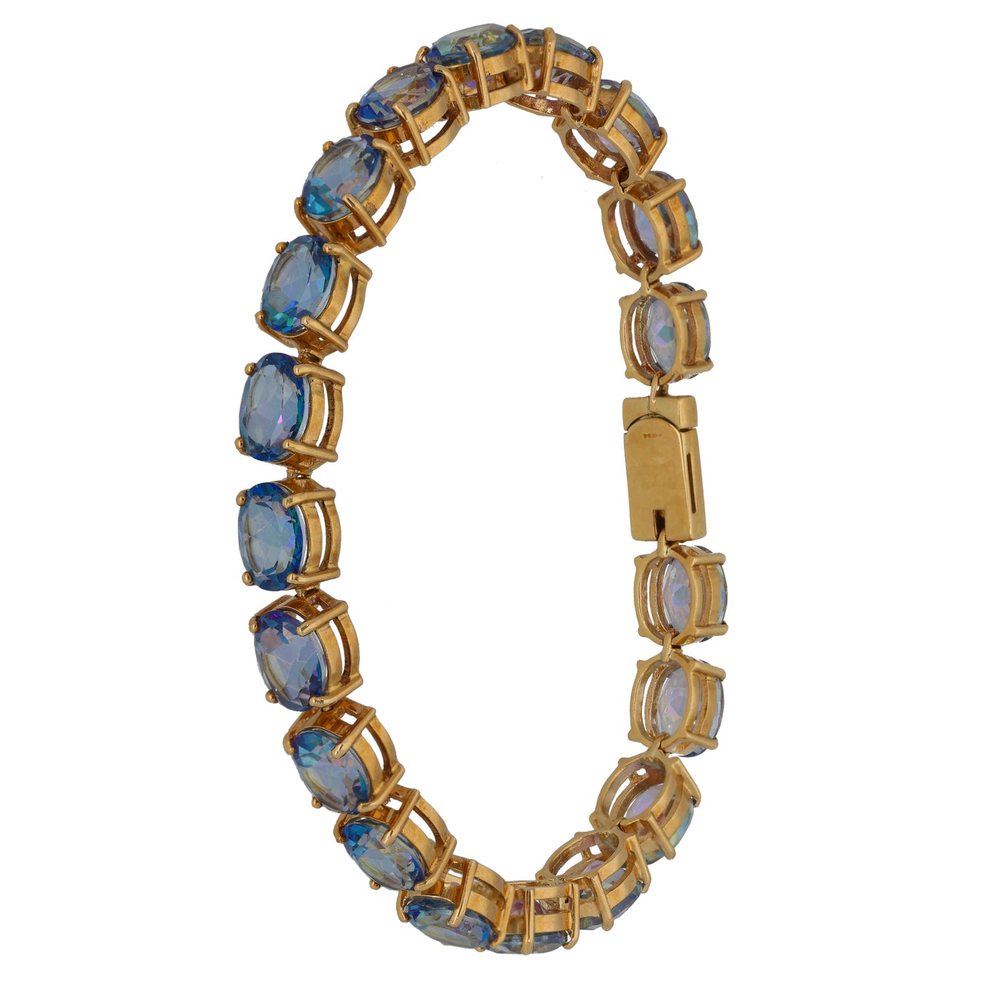 9ct Gold Coated Topaz Fancy Stone Set Bracelet