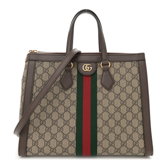 Gucci Ophidia Medium Tote Coated Canvas Bag - Beige