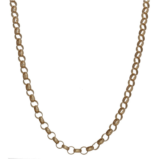 9ct gold belcher chain necklace with oval links