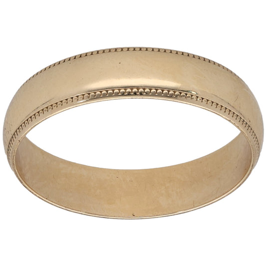9ct Gold Patterned Wedding Ring Size V