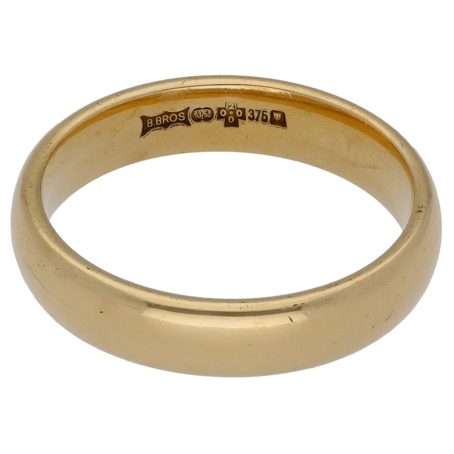 9ct Gold Plain Wedding Ring Size S
