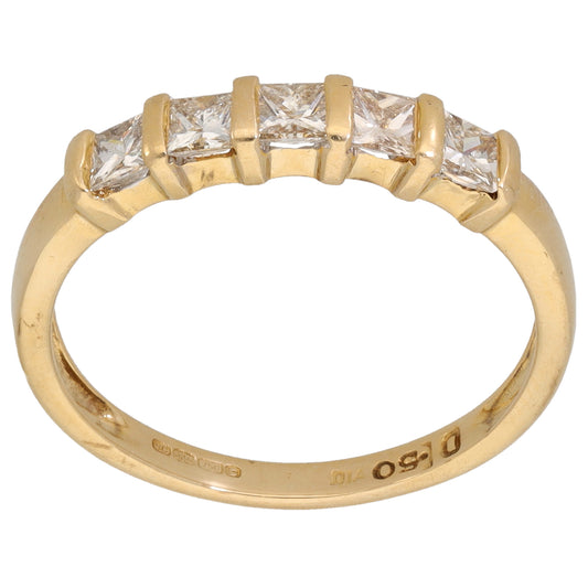 18ct Gold 0.50ct Diamond Half Eternity Ring Size P