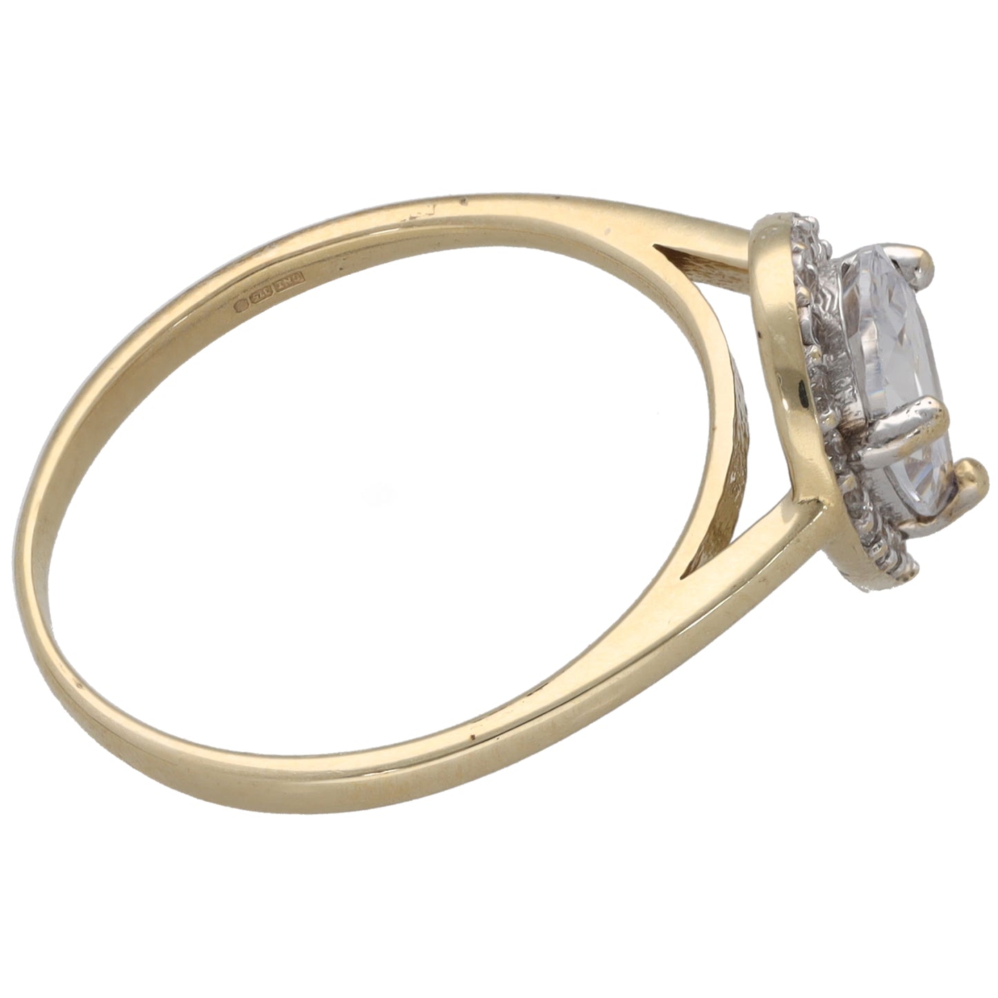 9ct Gold Cubic Zirconia Dress/Cocktail Ring Size N