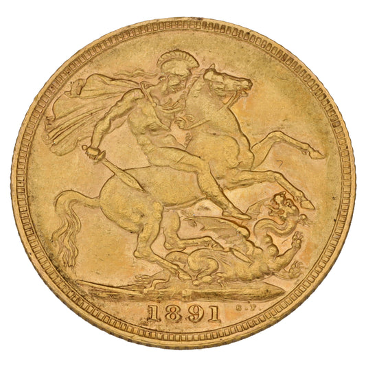 22ct Gold Queen Victoria Full Sovereign Coin 1891