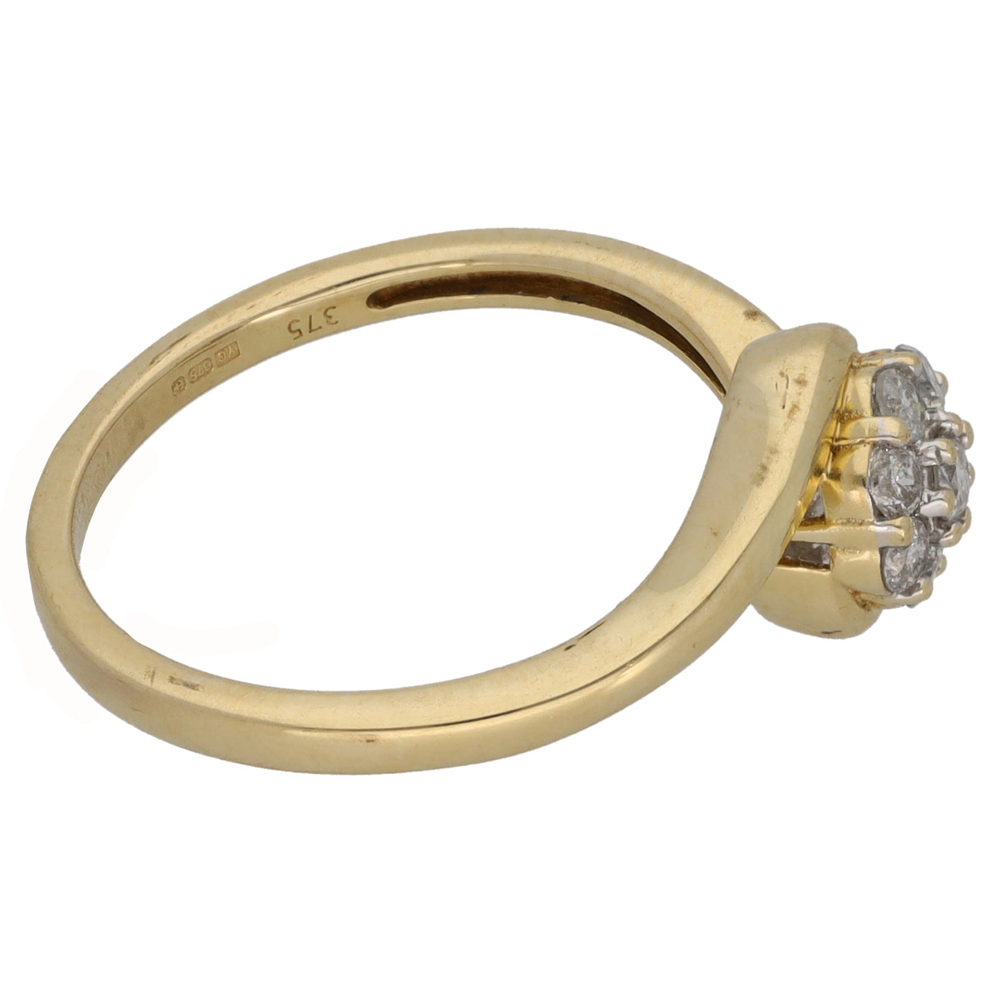 9ct Gold 0.25ct Diamond Cluster Ring Size L
