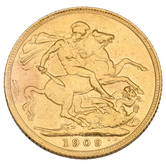 22ct Gold King Edward VII Full Sovereign Coin 1909