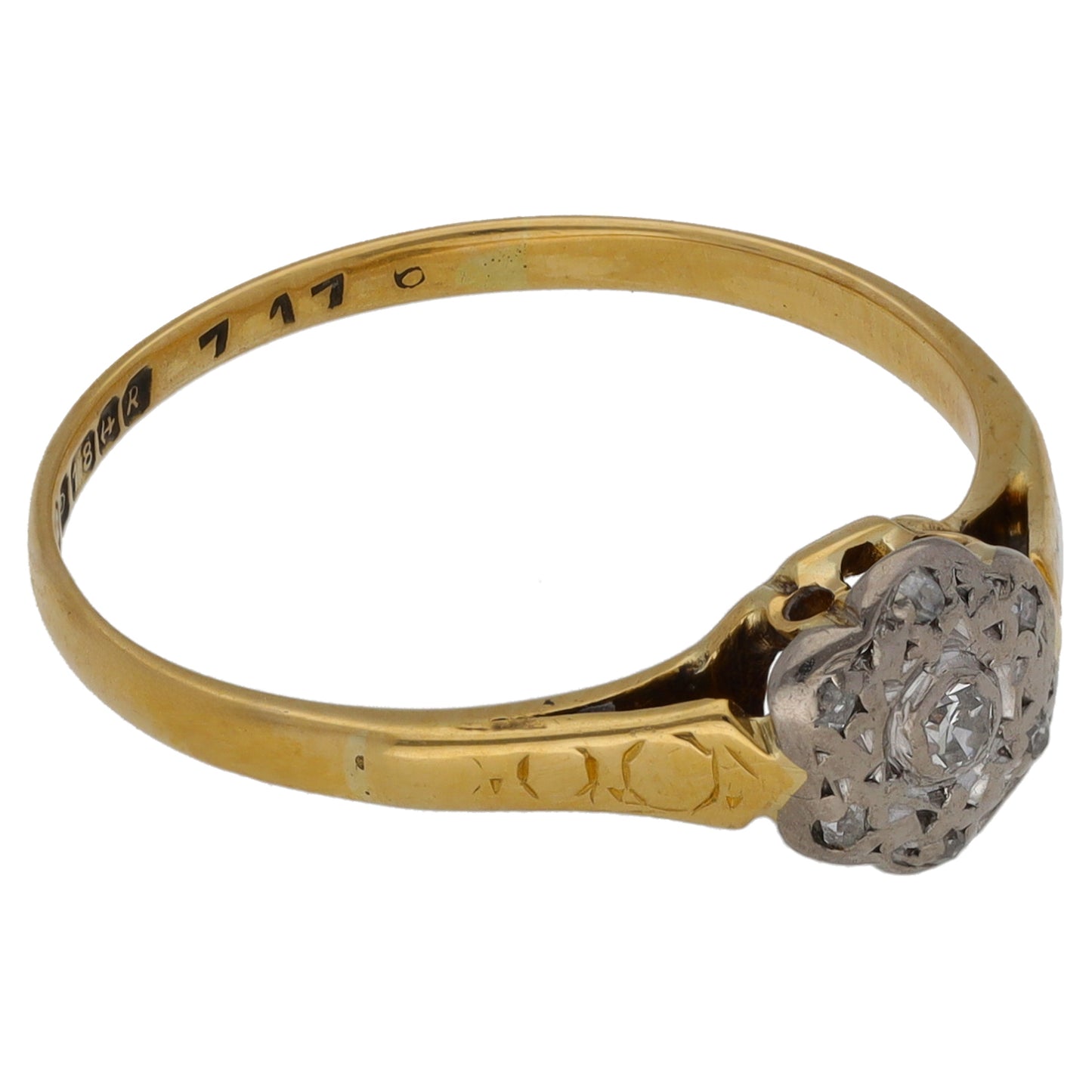 18ct Gold 0.02ct Diamond Cluster Ring Size M