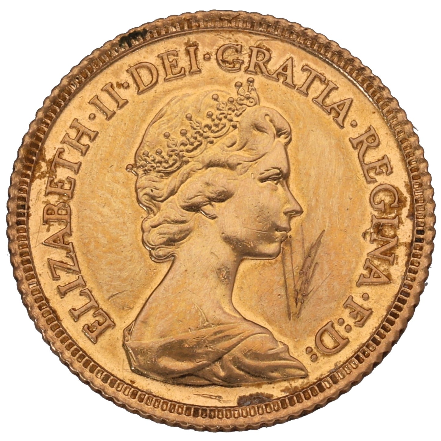 22ct Gold Queen Elizabeth II Half Sovereign Coin 1982