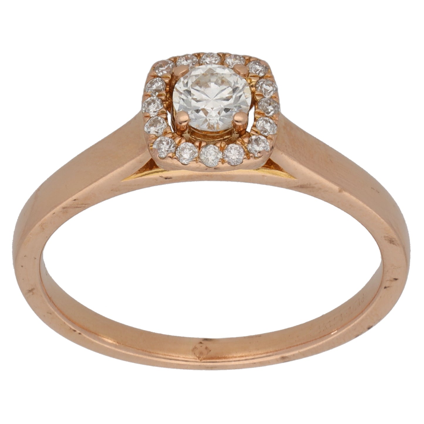 18ct Rose Gold 0.33ct Diamond Cluster Ring Size N