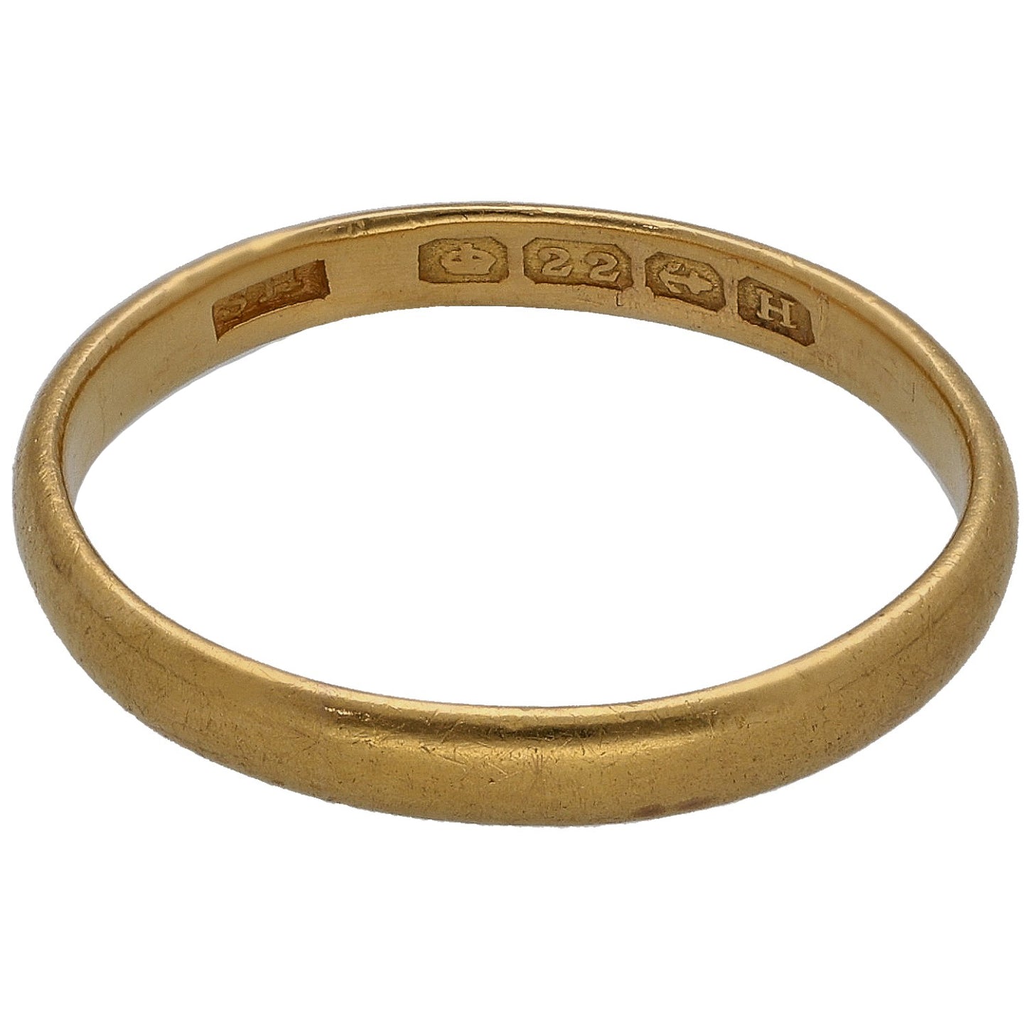 22ct Gold Plain Wedding Ring Size N