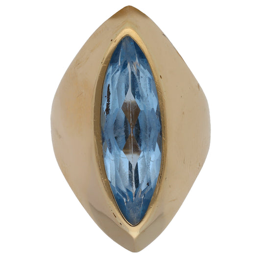 14ct Gold Imitation Single Stone Ring Size Q