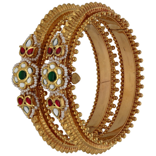 22ct Gold Imitation Gems Set of Bangles