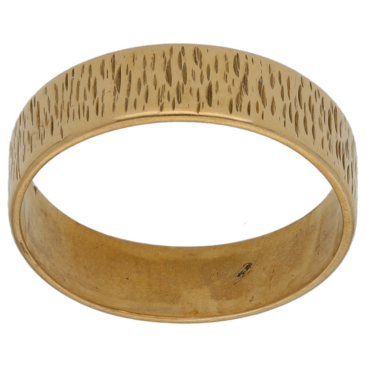 9ct Gold Patterned Wedding Ring Size T