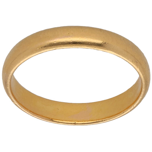 22ct Gold Plain Wedding Ring Size L