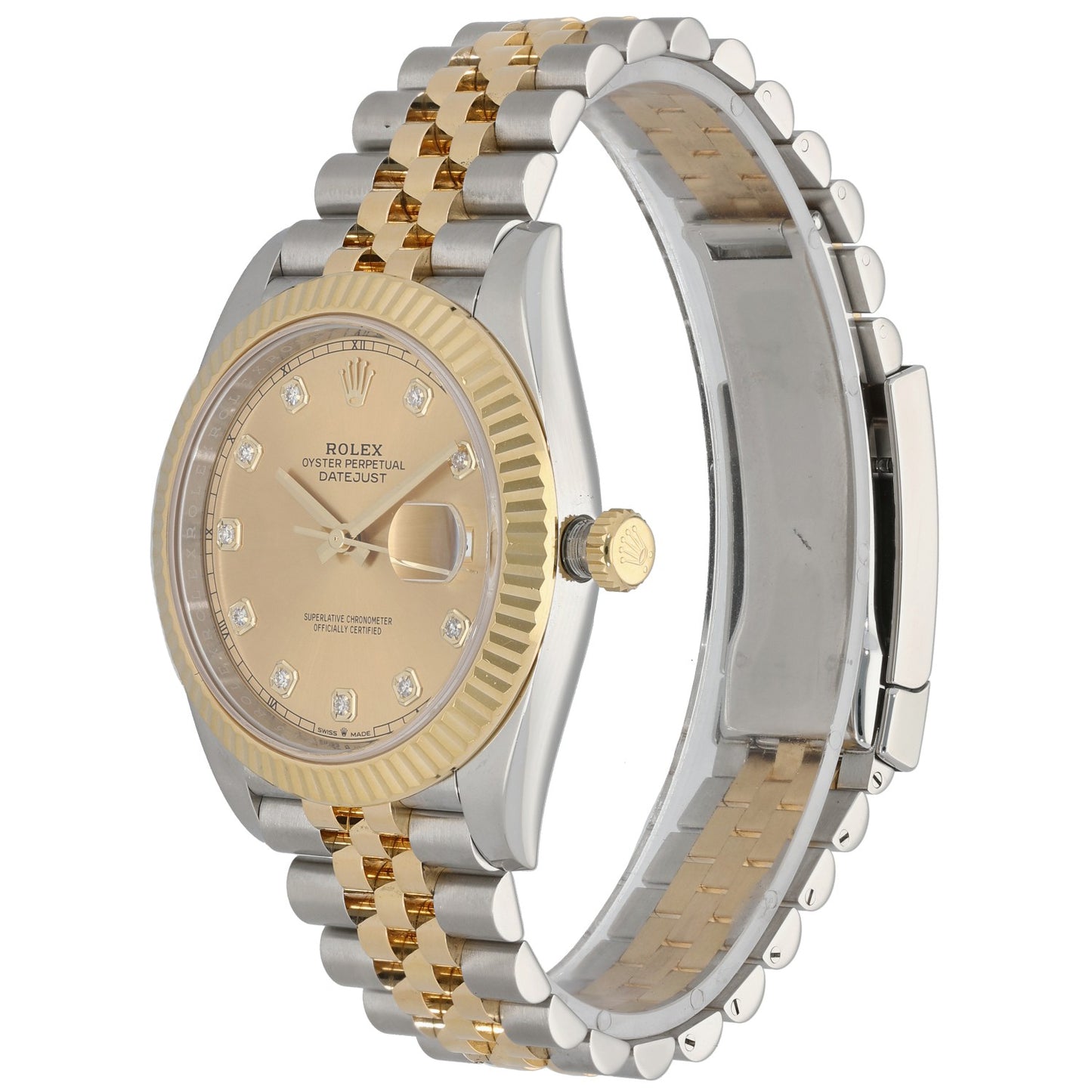 Rolex Datejust 126333 bi-colour steel and gold watch with champagne dial and fluted bezel