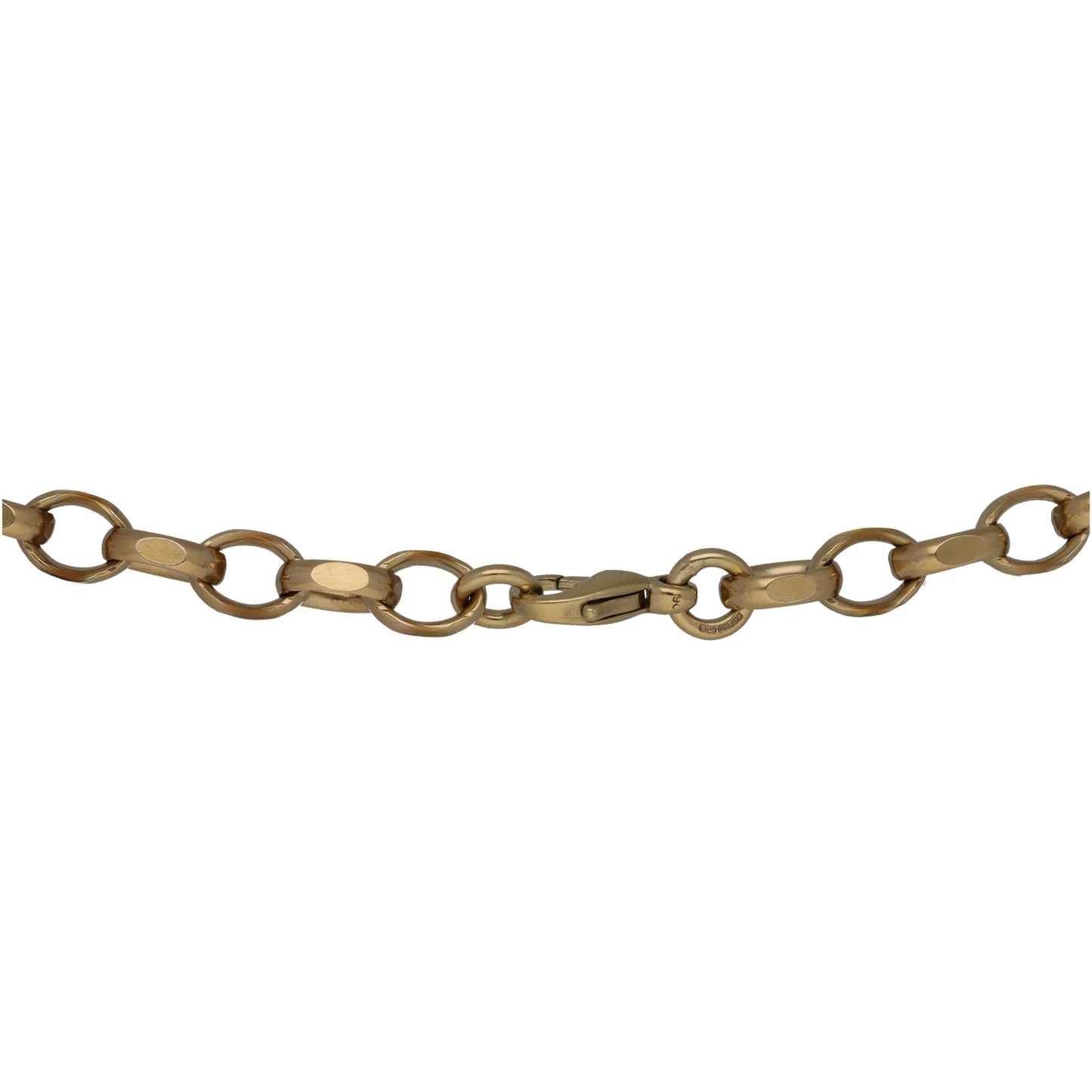 Gold-tone curb-link chain, clasp visible