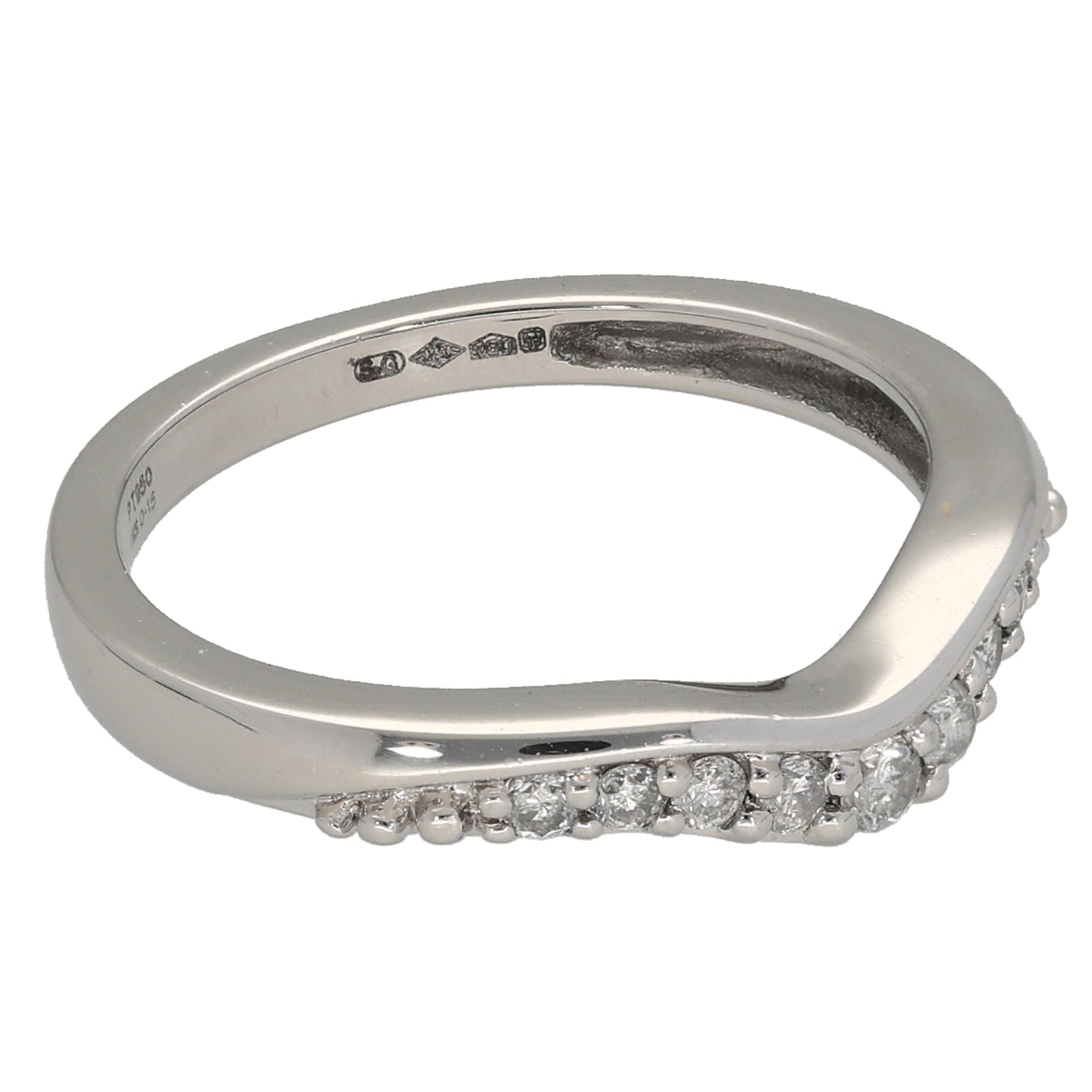 Platinum 0.15ct Diamond Half Eternity Ring Size K