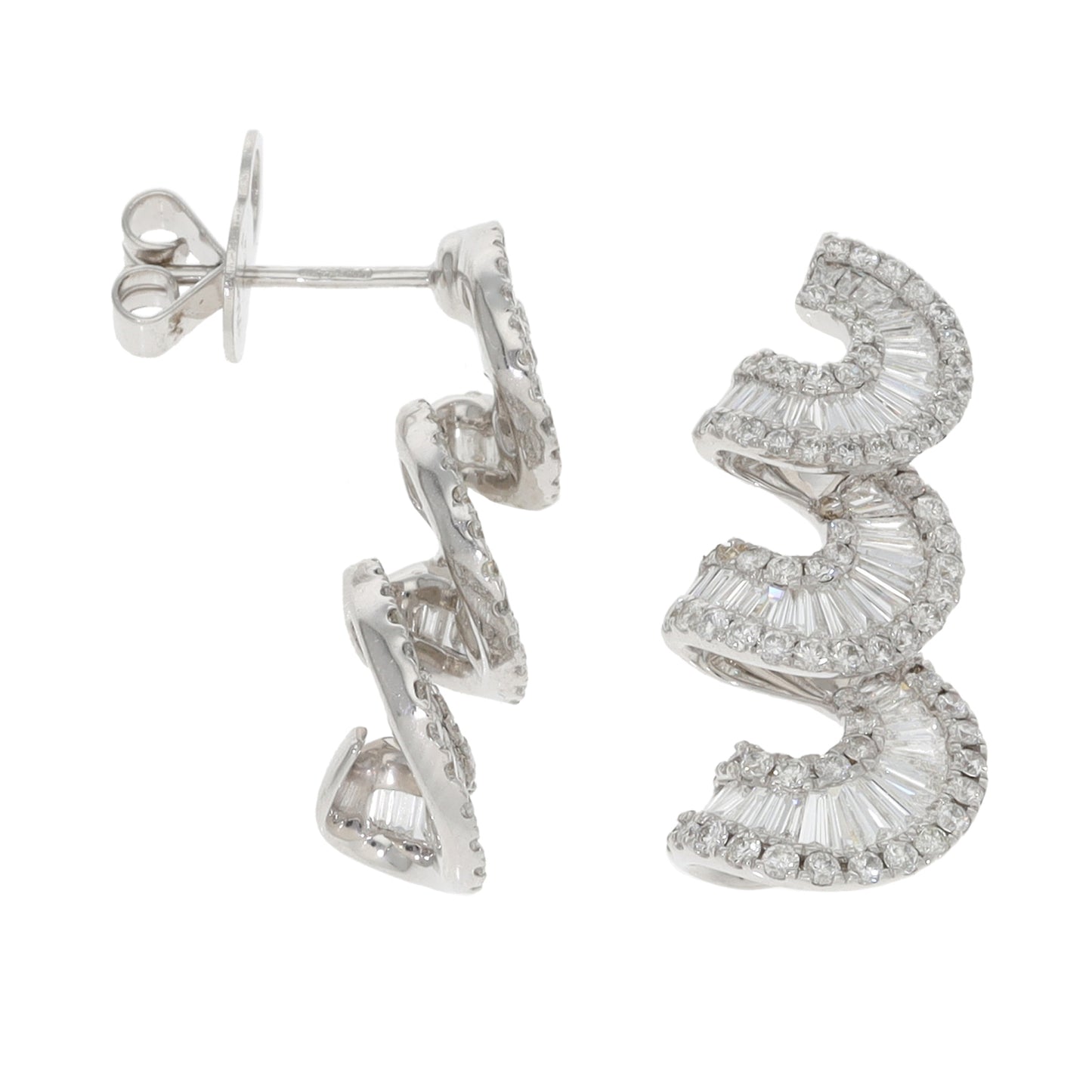 18ct White Gold 6.06ct Diamond Dress/Cocktail Earrings