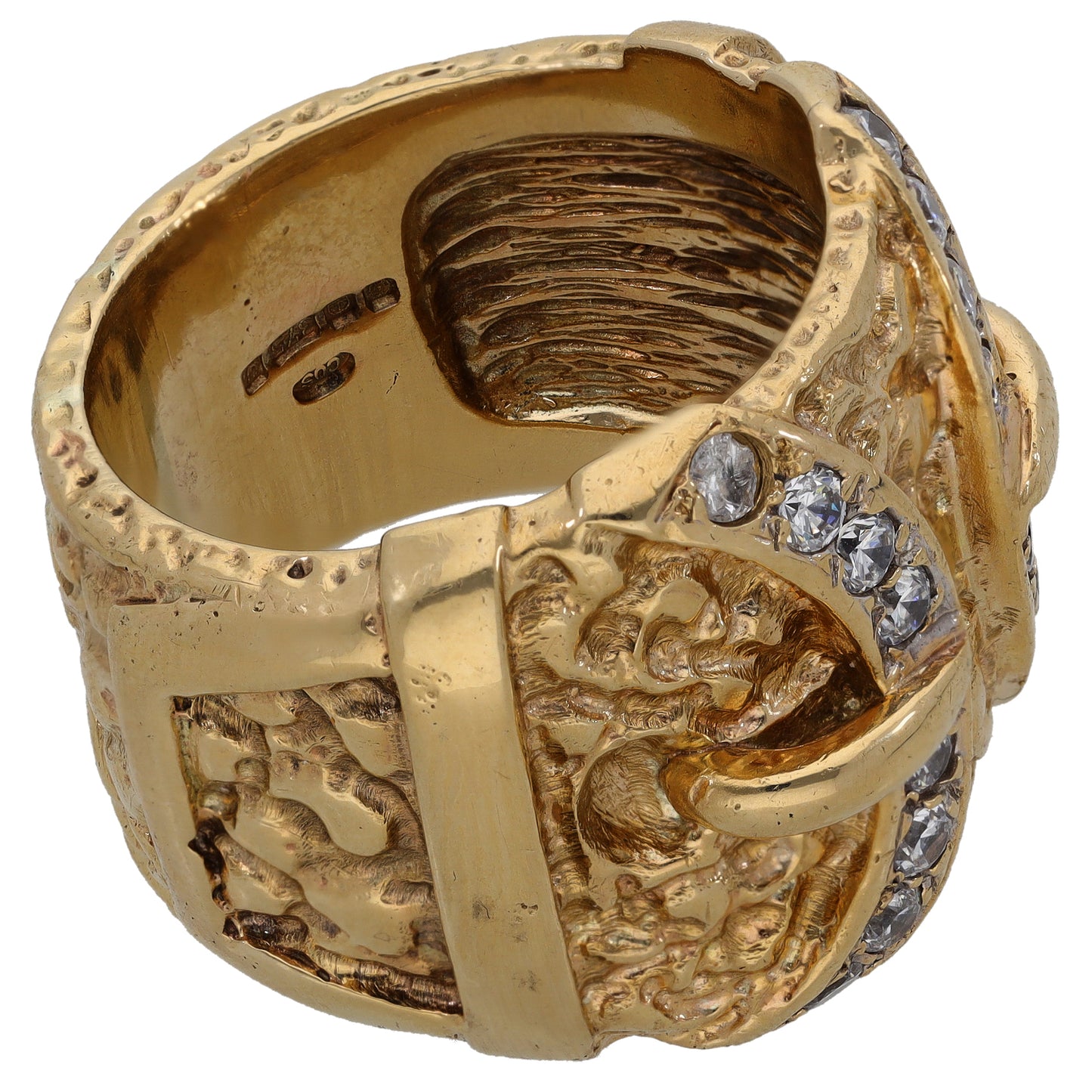 9ct Gold Cubic Zirconia Buckle Ring Size Z+7