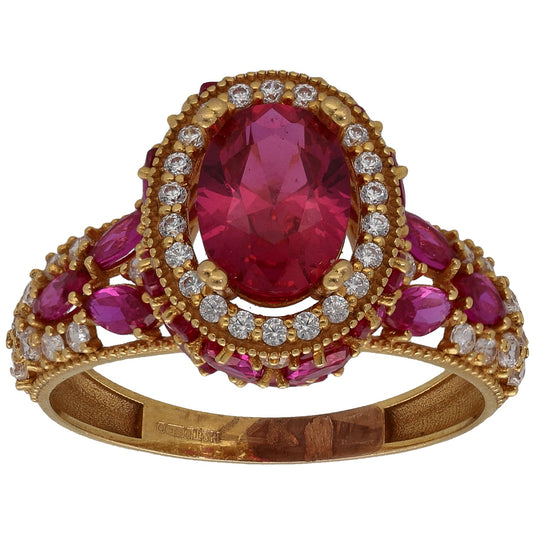 22ct Gold Imitation Gems Dress/Cocktail Ring Size O