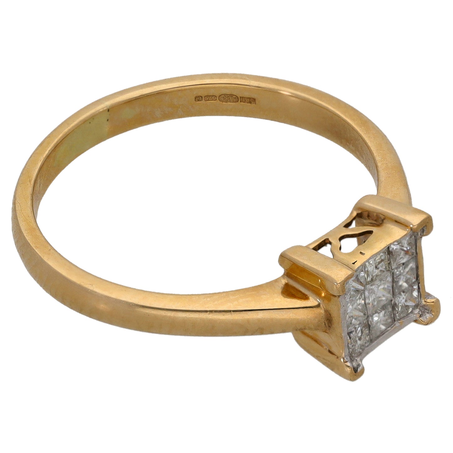 9ct Gold 0.45ct Diamond Cluster Ring Size M