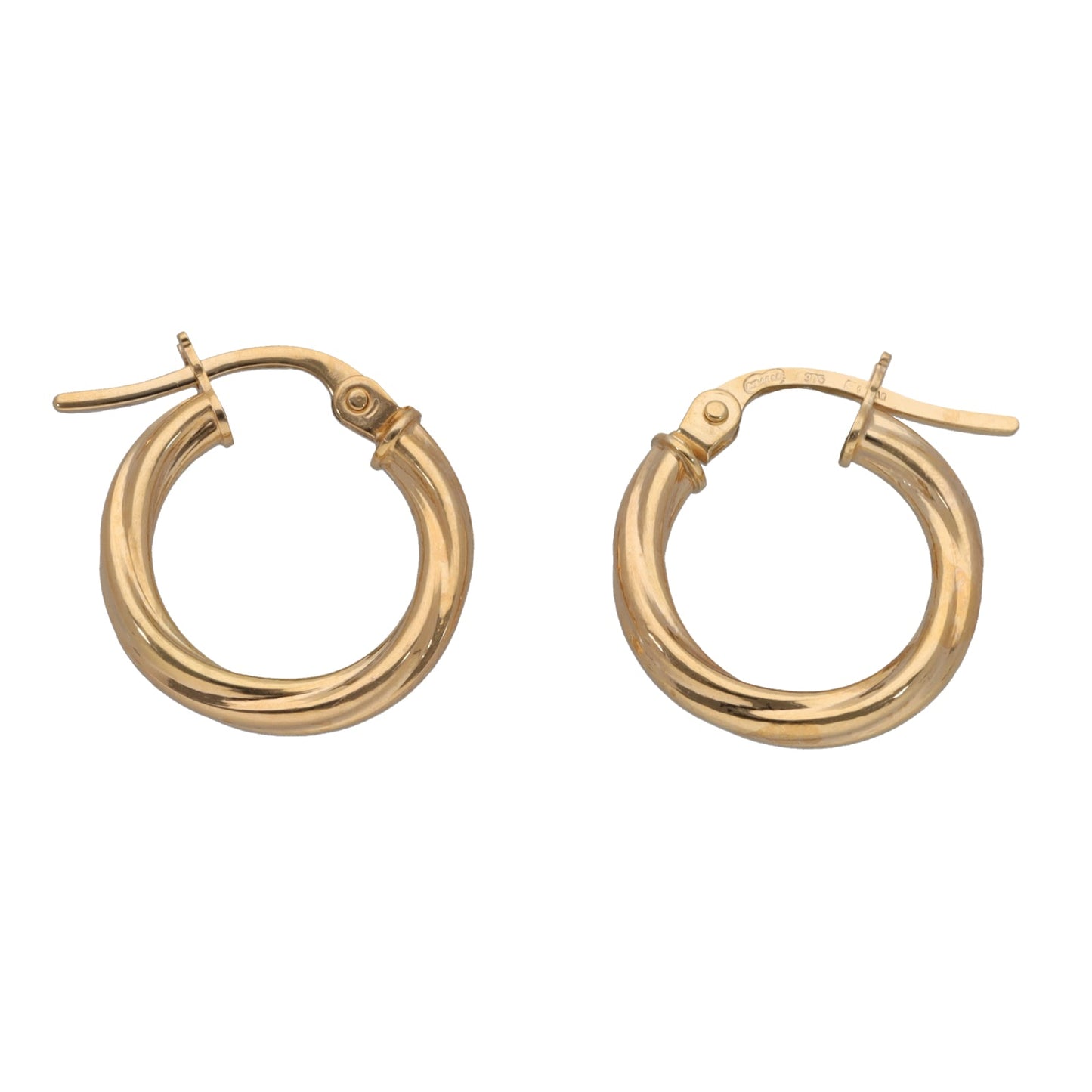 9ct Gold Twisted Hoop Earrings